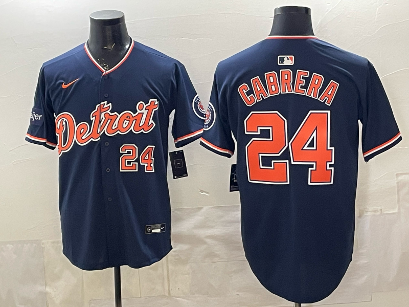 Men Detroit Tigers #24 Cabrera blue Game Nike MLB Jersey 20260402003->detroit tigers->MLB Jersey